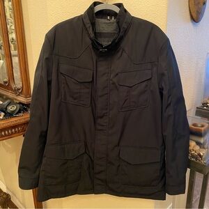 TAHARI Men Black Warm Heavy Duckdown Zip Snap Button Jacket Size XL